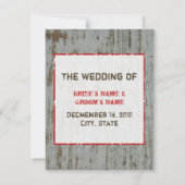 Save The Date Poinsettia & Wood Enregistrer La Date Mariage D'Hi (Dos)