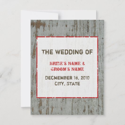 Save The Date Poinsettia & Wood Enregistrer La Date Mariage D'Hi (Dos)