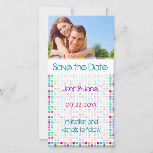 Save The Date Point Polka/photo "Save the Date" (Devant)