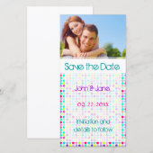 Save The Date Point Polka/photo "Save the Date" (Devant / Derrière)