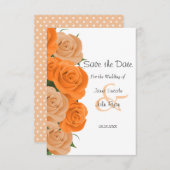Save The Date Points blancs avec Roses orange - Enregistrer la d (Devant / Derrière)