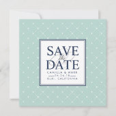 Save The Date Points Chic | Monnaie et Marine Enregistrer la dat (Devant)