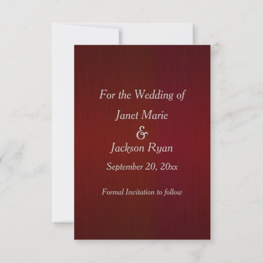 Save The Date Points Confetti en rouge foncé et en argent - Enre (Dos)