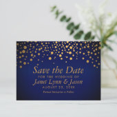 Save The Date Points Confetti Or | bleu foncé (Debout devant)