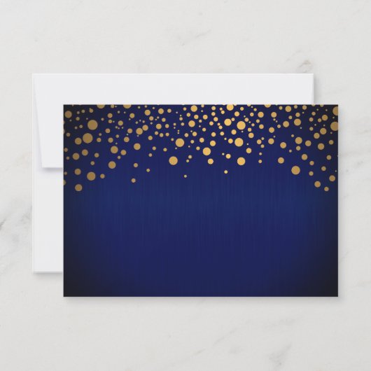 Save The Date Points Confetti Or | bleu foncé (Dos)
