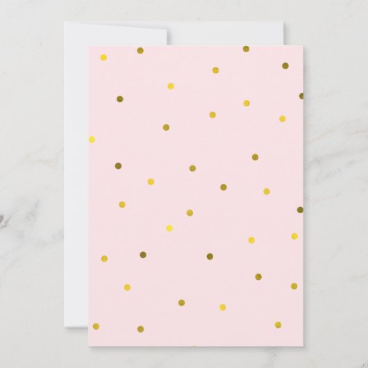 Save The Date Points Confetti Pink Faux Gold Foil Enregistrer la (Dos)