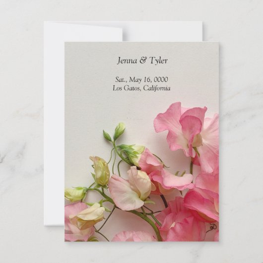 Save The Date Pois doux au printemps en rose (Dos)