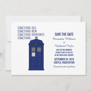 Save The Date Police Box Enregistrer l'Invitation de date v1