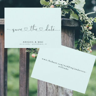 Save The Date Police de cœur bleu glacé Enregistrer la date