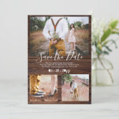 Save The Date Police de machine à écrire rustique Collage photo  (Debout devant)