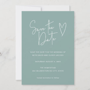 Save The Date Police de script moderne Photo verte Enregistrer l