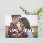 Save The Date Police en gras Photo simple Enregistrer la date (Debout devant)