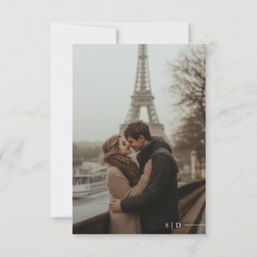 Save The Date Police gothique intérieure simple Photo Mariage ro (Dos)