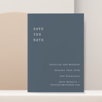 Police Rétro minimaliste Mariage bleu foncé