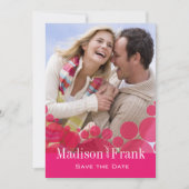 Save The Date Polka Dot Parade Photo Enregistrer la date rose ch (Devant)