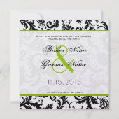 Save The Date Pomme vert Damask tournois mariage Enregistrer la (Dos)