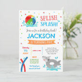 Save The Date Pool Party Shark Summer Boy Anniversaire Invitatio (Debout devant)