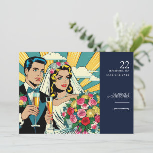 Save The Date Pop Art Bride & Groom