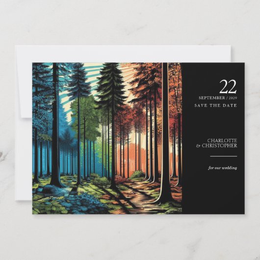 Save The Date Pop Art Forest (Devant)