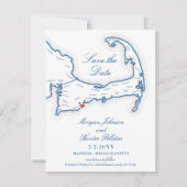 Save The Date Popponesset Inn New Seabury Cape Cod Map Élégant (Devant)