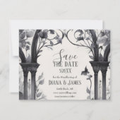 Save The Date Porte de jardin fleuri gothique Pagan Handfasting (Devant)