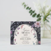 Save The Date Porte de jardin fleuri rose gothique Pagan (Debout devant)