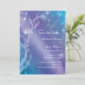 Save The Date Porte de l'Aube en Bleu Mariage Étape à franchir (Debout devant)