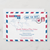 Save The Date Portugal Air Mail Mariage Enregistrer La Date (Devant)