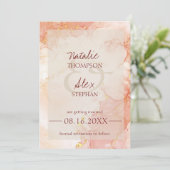 Save The Date Poser Orange Or Marbre Effet Mariage élégant (Debout devant)