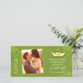 Save The Date Posh Green Irish Mariage Photo Enregistrer la cart (Debout devant)