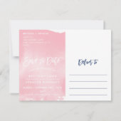SAVE THE DATE POSTCARD moderne marine rose aquarel (Dos)