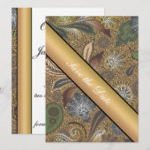 Save The Date Poster de animal Paisley Motif (Devant / Derrière)