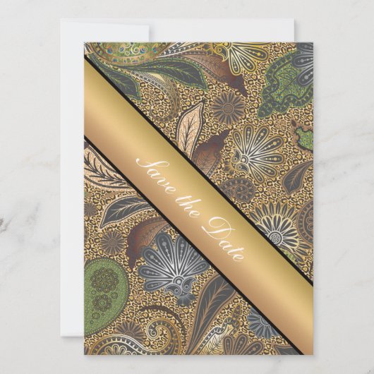 Save The Date Poster de animal Paisley Motif (Devant)