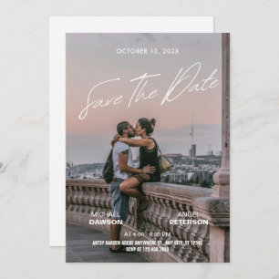 Save The Date Poster de film minimaliste pour mariage photo