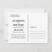 Save The Date Poster de film noir Photo Mariage Enregistrer la d (Dos)