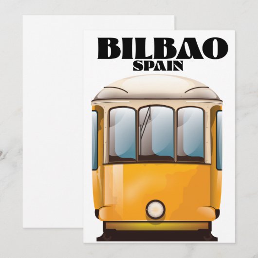 Save The Date Poster de voyage en tramway Bilbao Espagne (Devant / Derrière)