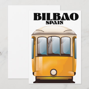 Save The Date Poster de voyage en tramway Bilbao Espagne