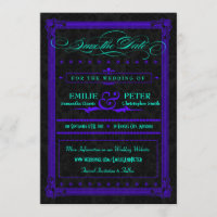 Poster électrique Turquoise & violet style Enregis