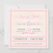 Save The Date Poster rose, gris et crème Style Enregistrer la da (Devant)
