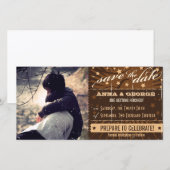 Save The Date Poster rustique : Crème et Brown personnalisé Enre (Devant / Derrière)