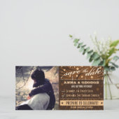 Save The Date Poster rustique : Crème et Brown personnalisé Enre (Debout devant)