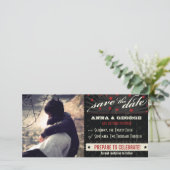 Save The Date Poster rustique : Rouge & Noir Enregistrer la date (Debout devant)