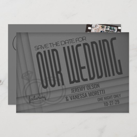 Save The Date Poster vintage (Devant / Derrière)