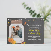 Save The Date Pot de Chalk de citrouille d'invitation de Photo E (Debout devant)
