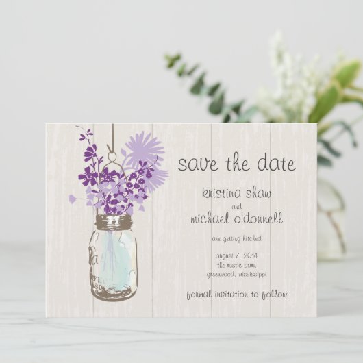 Save The Date Pot de fleurs en grès & Fleurs sauvages Enregistre (Debout devant)