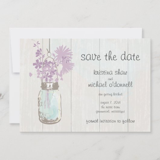 Save The Date Pot de fleurs en grès & Fleurs sauvages Enregistre (Devant)