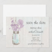 Save The Date Pot de fleurs en grès & Fleurs sauvages Enregistre (Devant / Derrière)