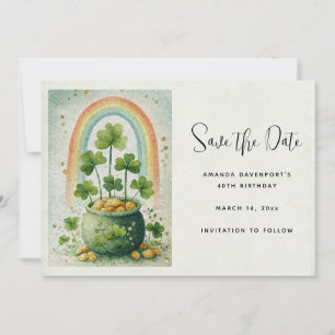 Save The Date Pot de l'or et arc-en-ciel vintage