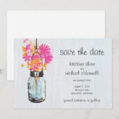 Save The Date Pot en grès et fleurs sauvages Épargnez la date (Devant / Derrière)