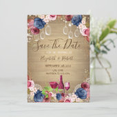 Save The Date Pot Mason Rustique, Dégustation de Vin Floral (Debout devant)